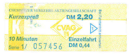 Kurzexpre-Fahrschein Chemnitz