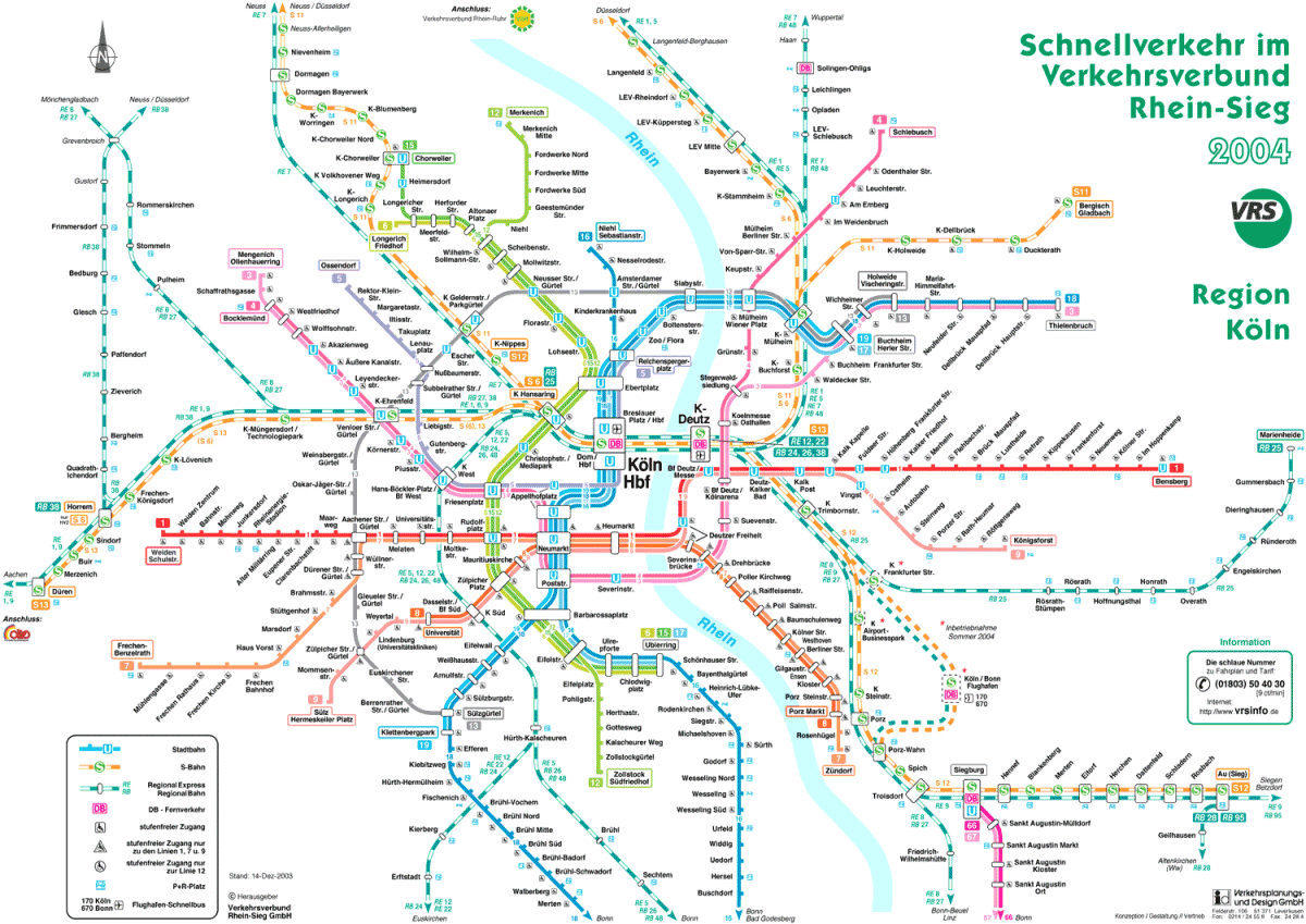 KVB Liniennetz 2004